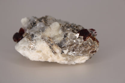 Etched Spessartine Garnet on Feldspar w/ Mica