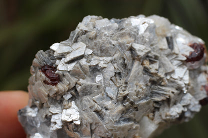 Etched Spessartine Garnet on Feldspar w/ Mica