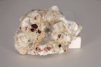 Etched Spessartine Garnets on Quartz w/ Schorl