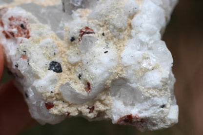 Etched Spessartine Garnets on Quartz w/ Schorl