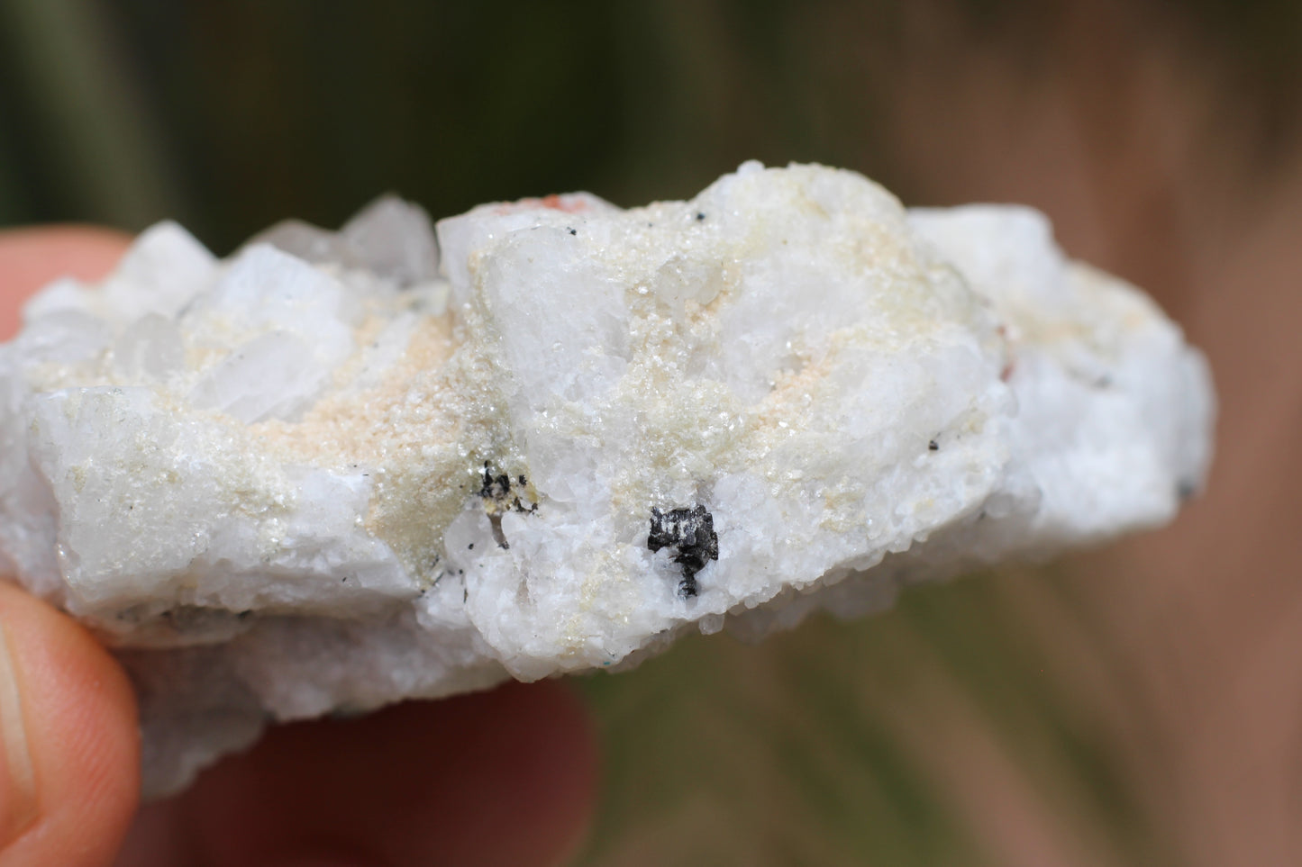 Etched Spessartine Garnets on Quartz w/ Schorl