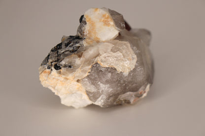 Spessartine Garnet on Quartz w/ Feldspar and Schorl