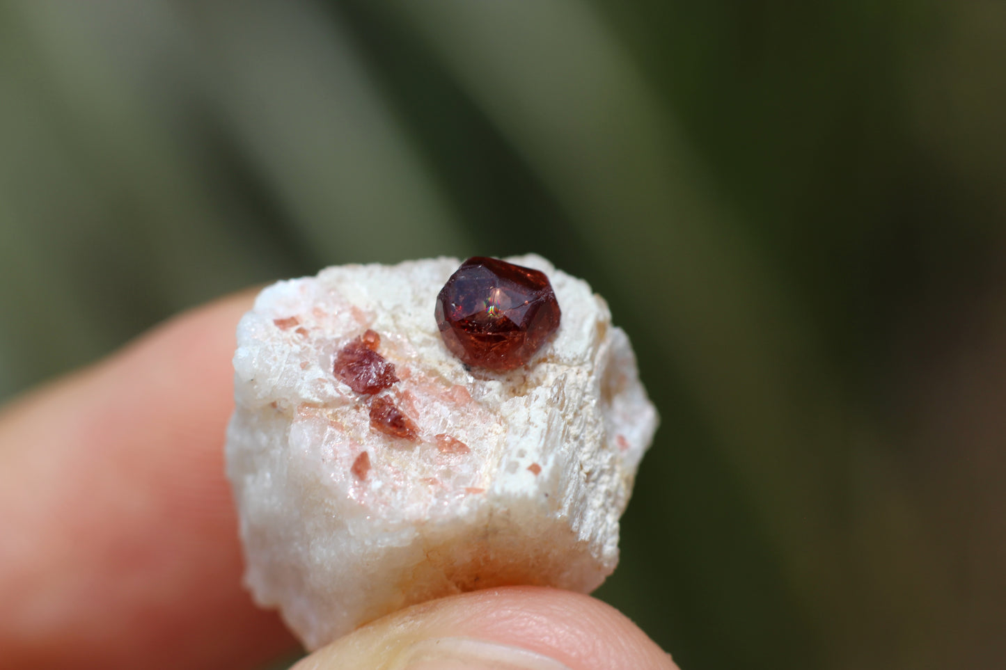 Spessartine Garnet on Feldspar