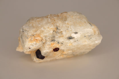 Etched Spessartine Garnet on Feldspar