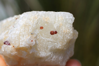 Etched Spessartine Garnet on Feldspar