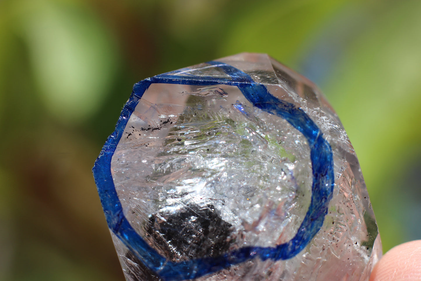 Double Enhydro Quartz w/ Carbon, Double Terminated