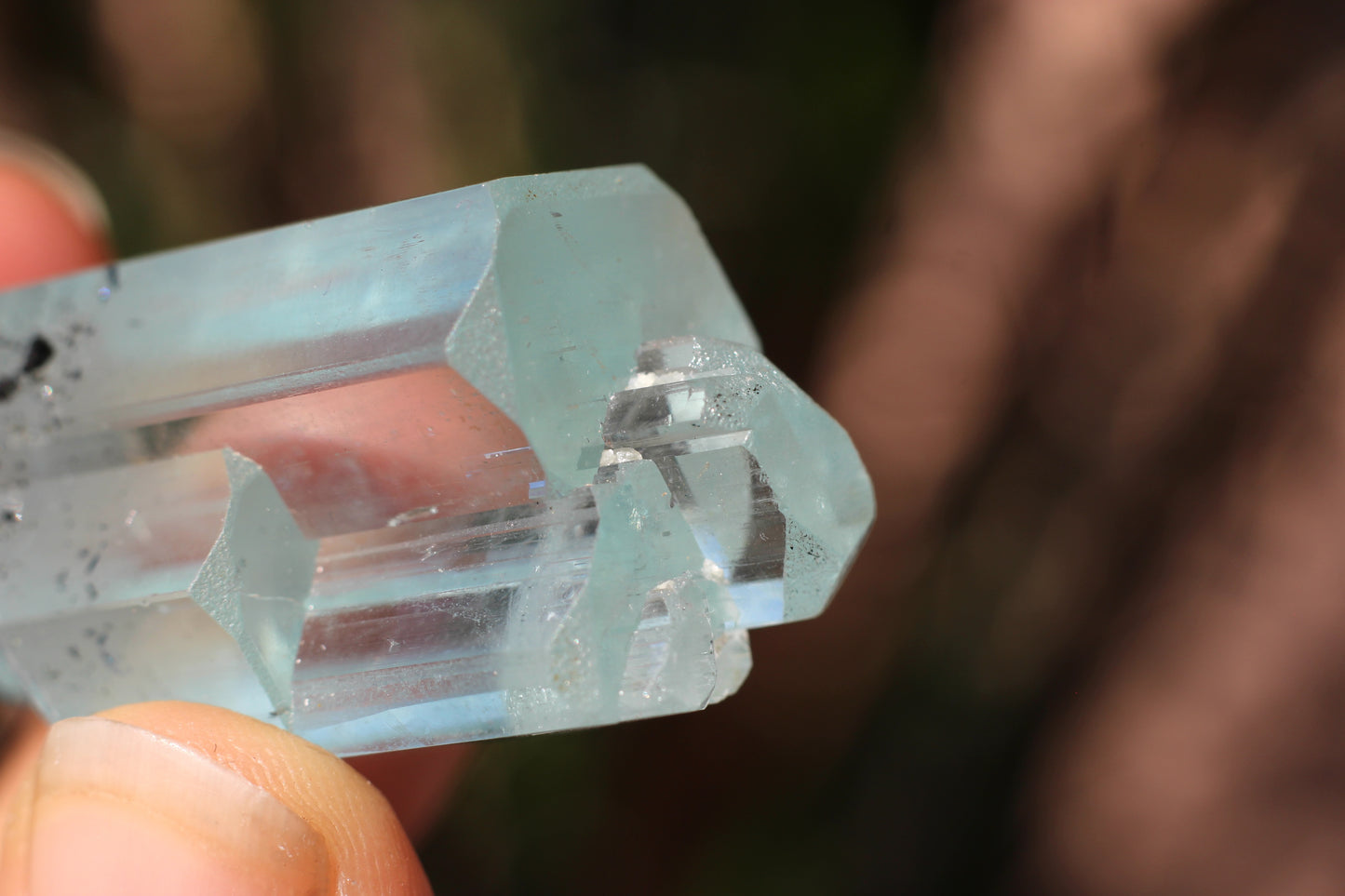 Aquamarine w/ Black Tourmaline Inclusions