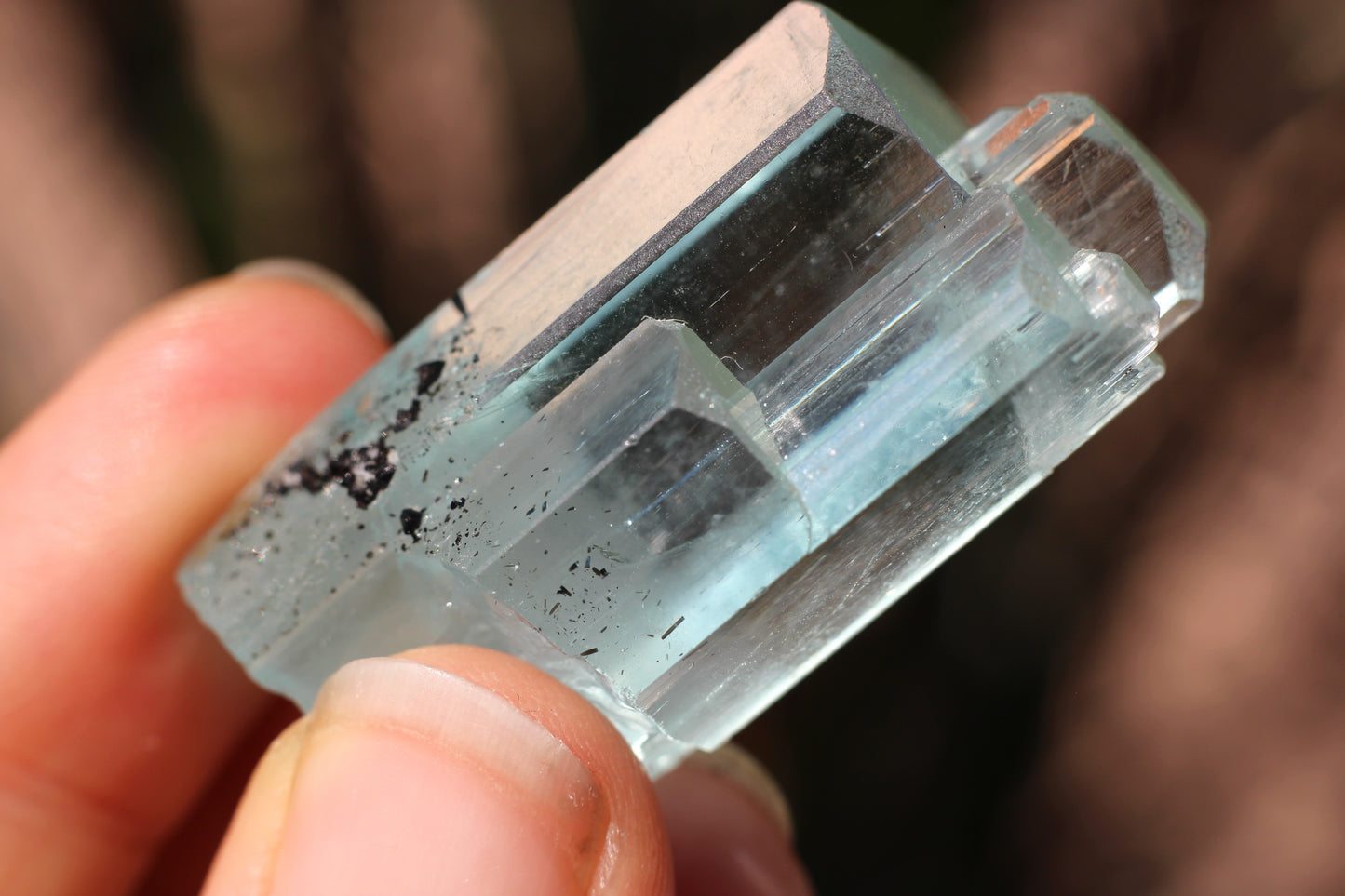 Aquamarine w/ Black Tourmaline Inclusions