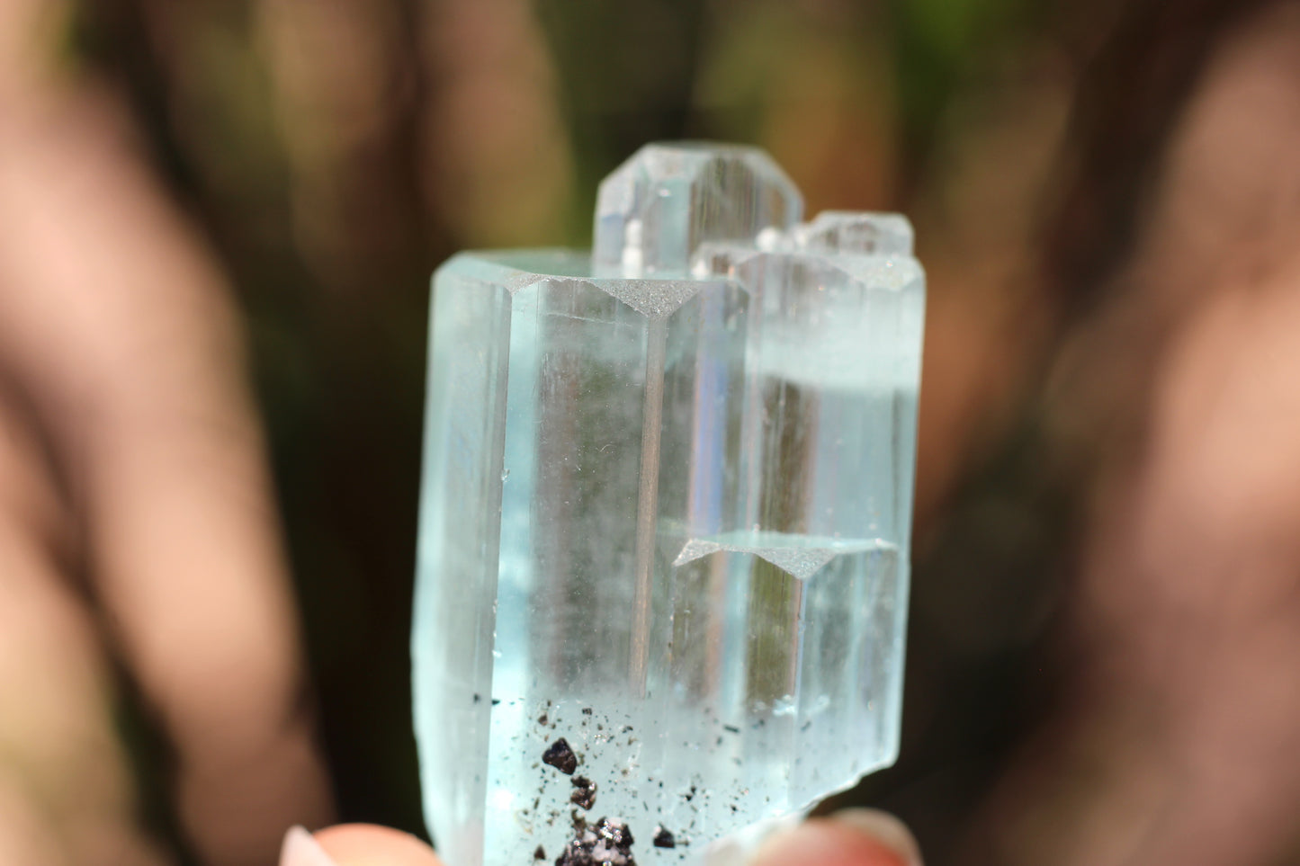 Aquamarine w/ Black Tourmaline Inclusions