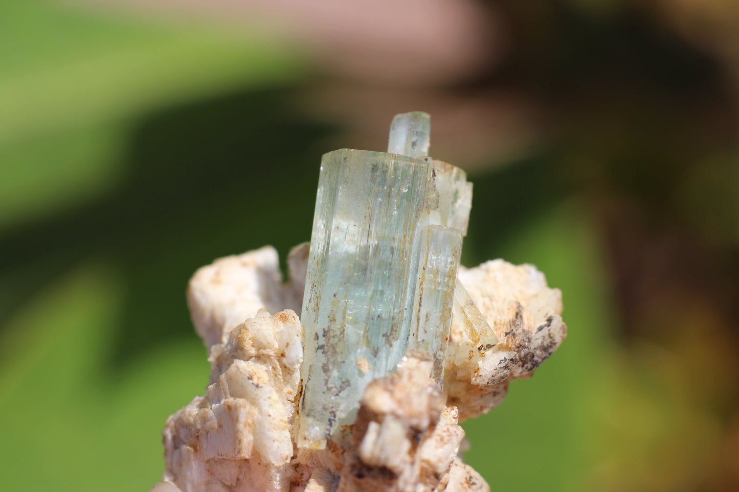 Aquamarine on Feldspar