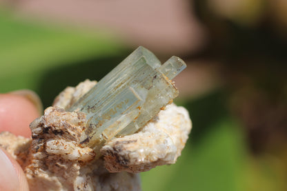 Aquamarine on Feldspar