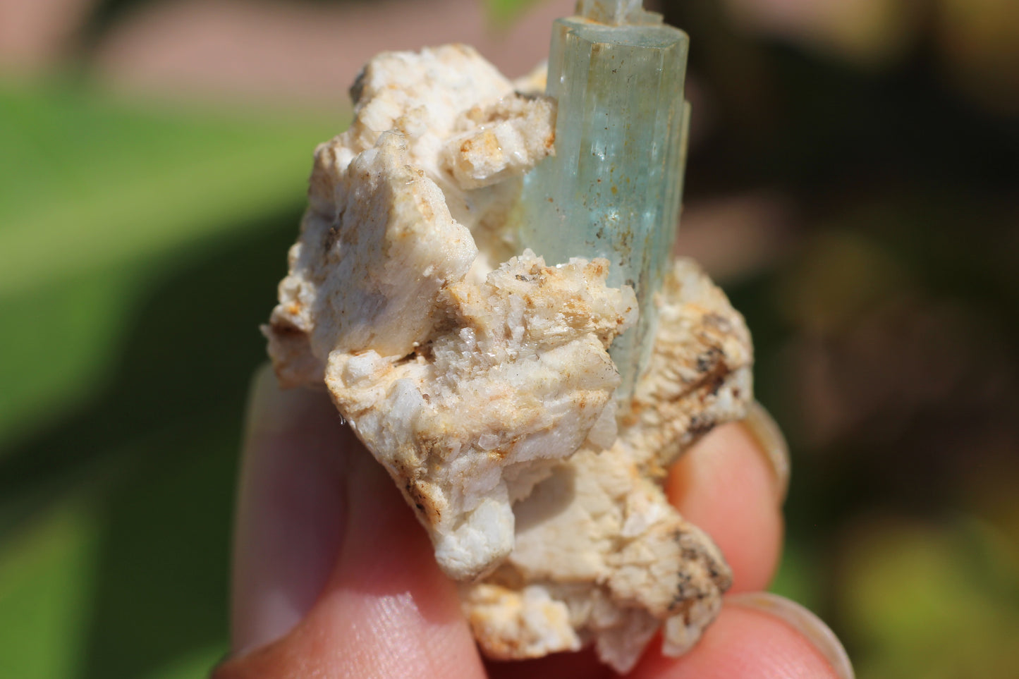 Aquamarine on Feldspar