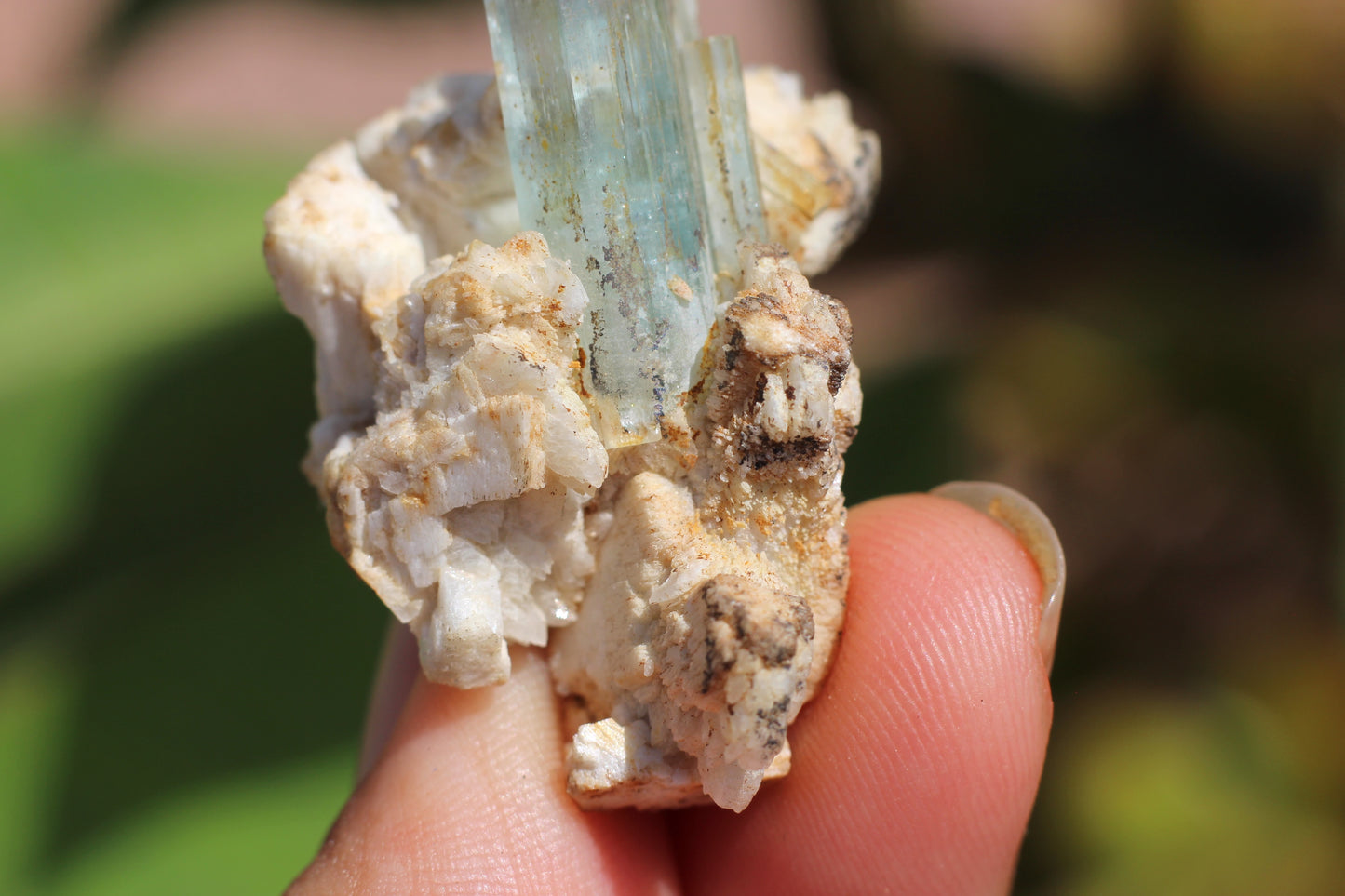 Aquamarine on Feldspar