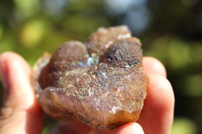 Purple Iridescent Fluorite w/ Calcite