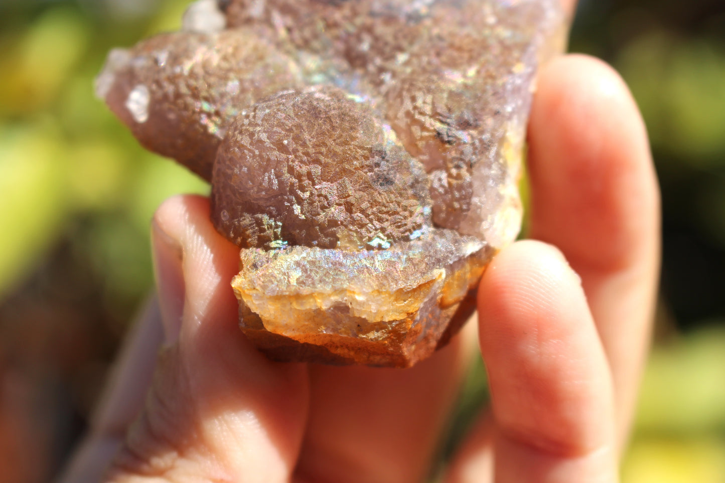 Purple Iridescent Fluorite w/ Calcite