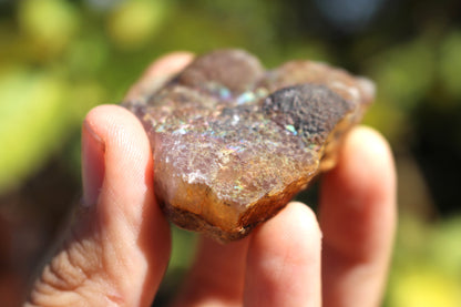 Purple Iridescent Fluorite w/ Calcite