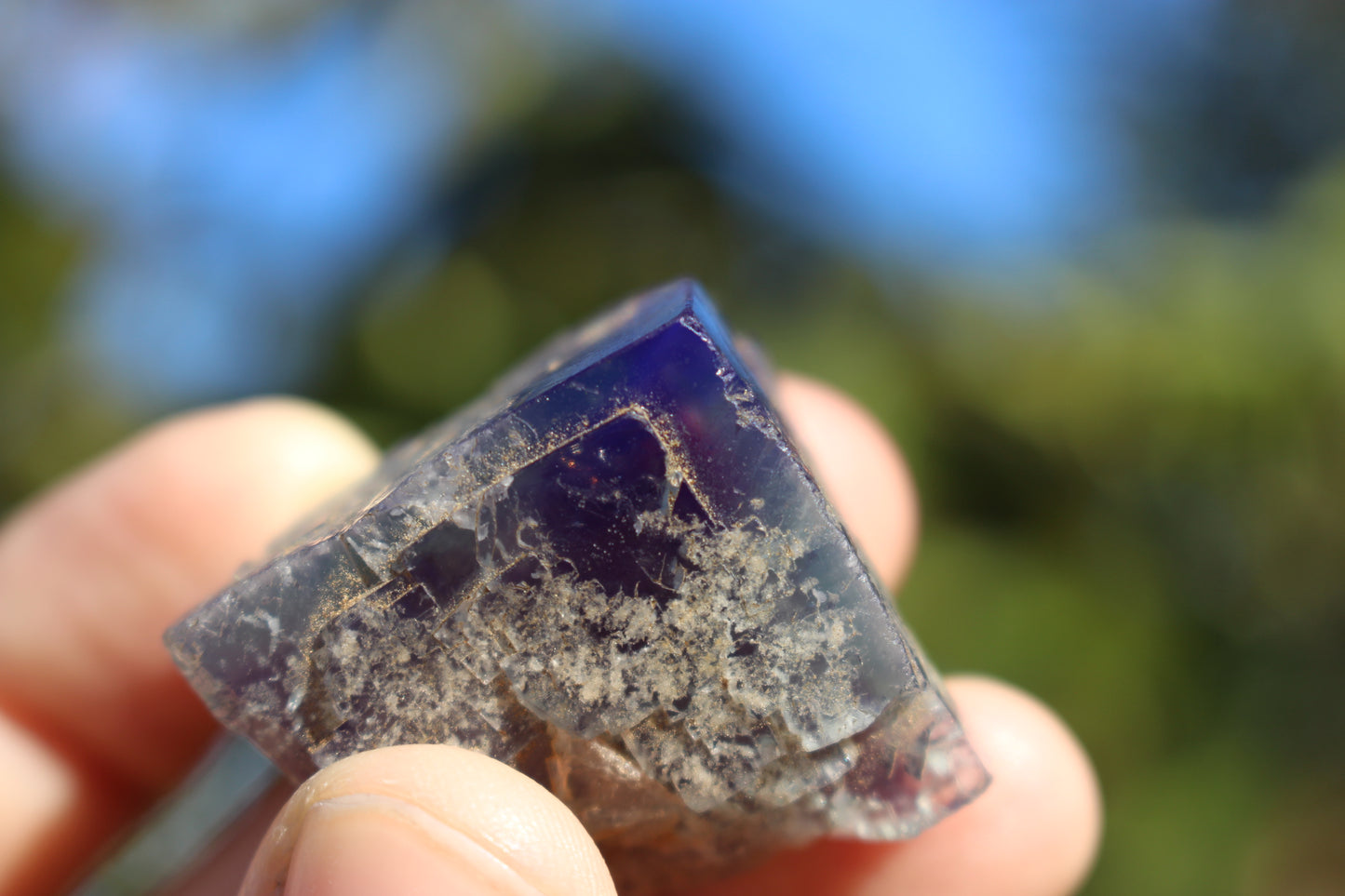 Purple Phantom in Green Fluorite, Highly UV Reactive