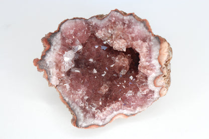 UV Reactive Calcite in Pink Amethyst Geode