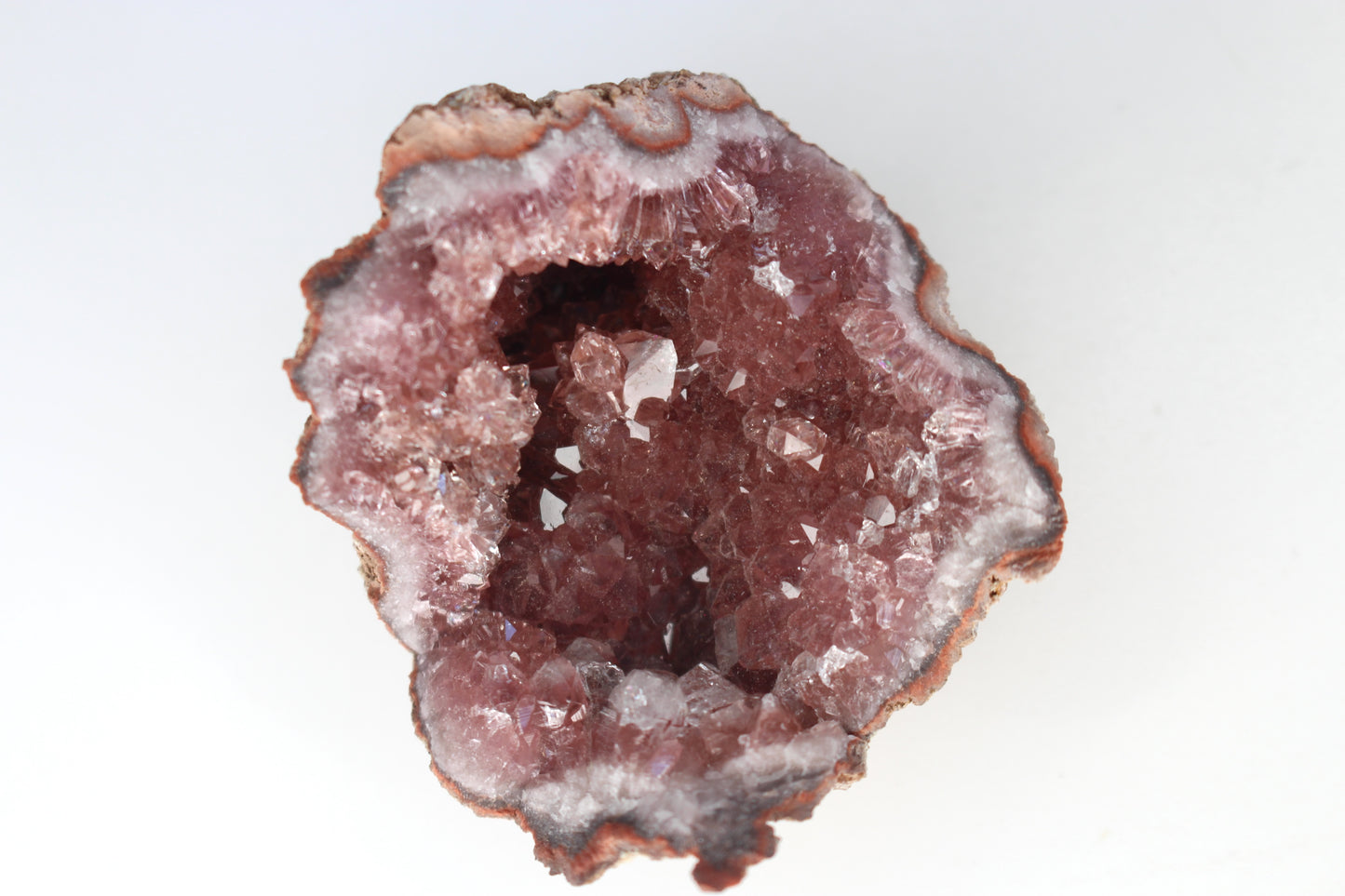 UV Reactive Calcite in Pink Amethyst Geode