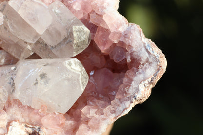 UV Reactive Calcite in Pink Amethyst Geode