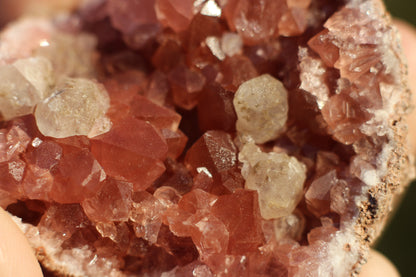 UV Reactive Calcite in Pink Amethyst Geode