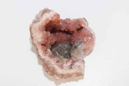 UV Reactive Calcite in Pink Amethyst Geode