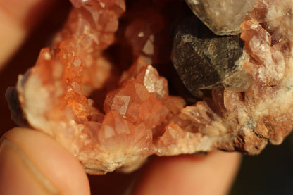 UV Reactive Calcite in Pink Amethyst Geode