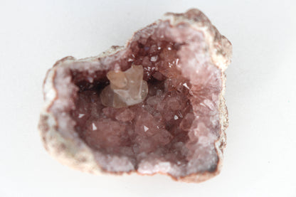 UV Reactive Calcite in Pink Amethyst Geode