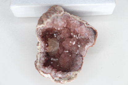 UV Reactive Calcite in Pink Amethyst Geode