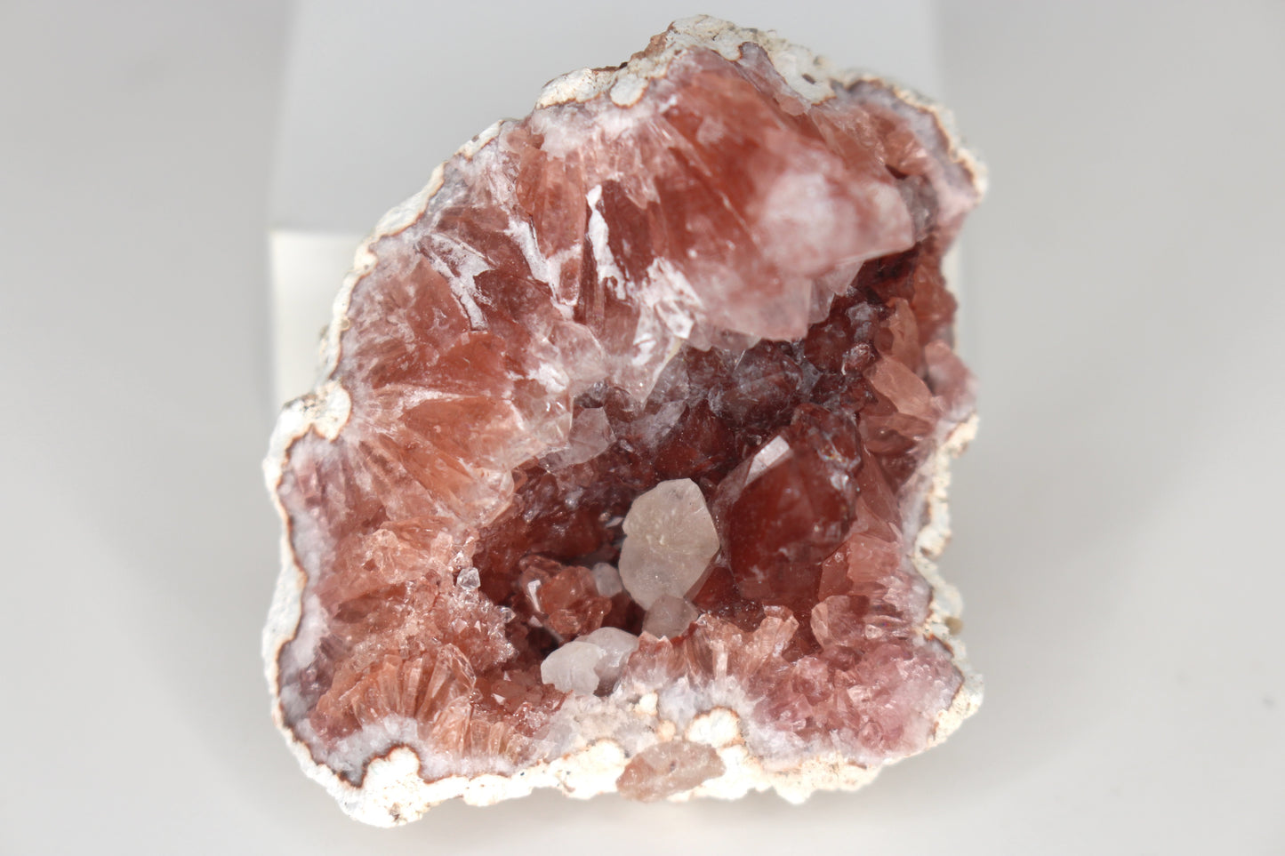 UV Reactive Calcite in Pink Amethyst Geode