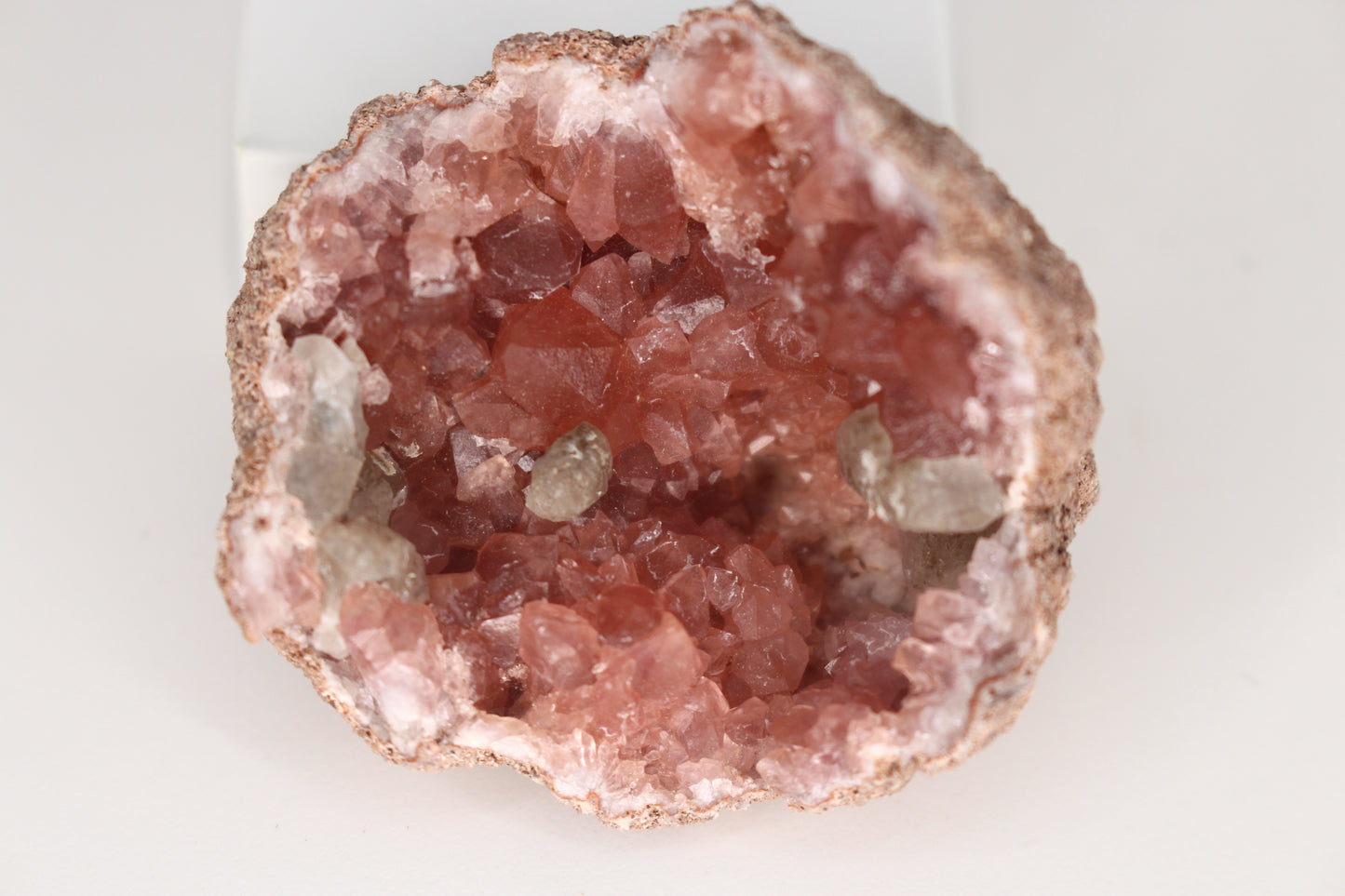 UV Reactive Calcite in Pink Amethyst Geode