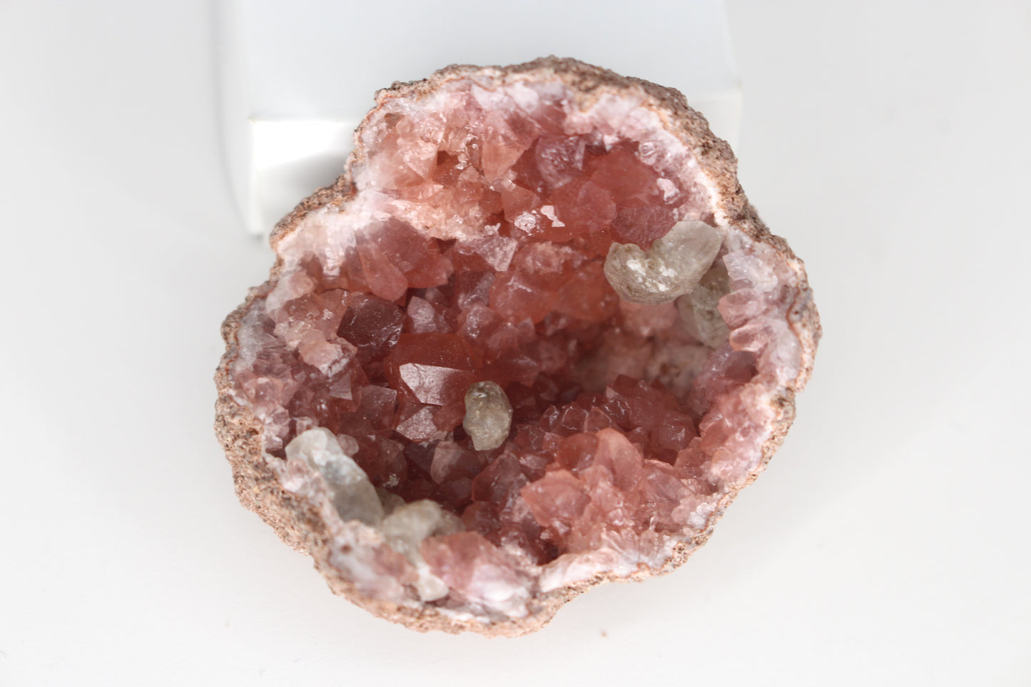 UV Reactive Calcite in Pink Amethyst Geode