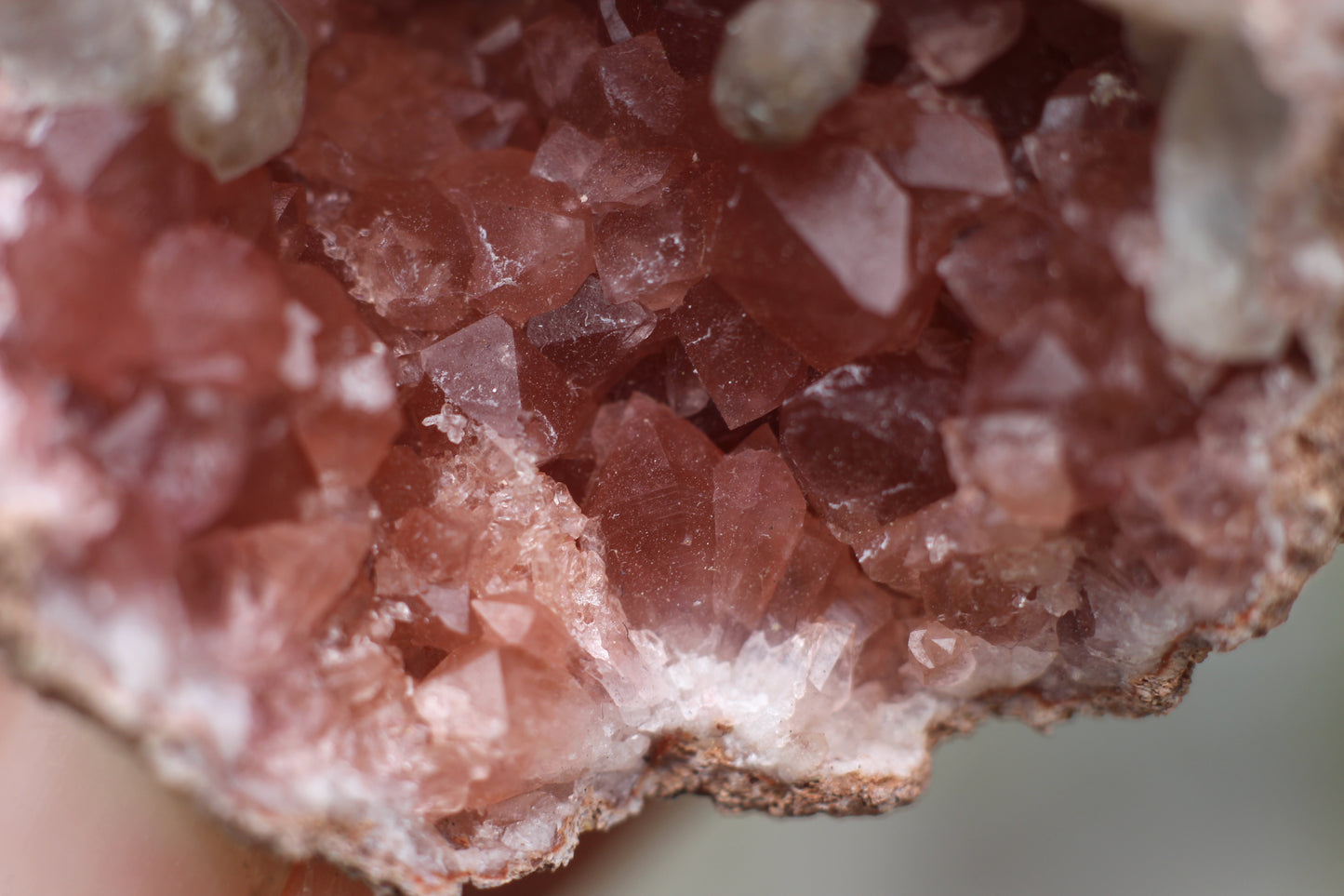 UV Reactive Calcite in Pink Amethyst Geode