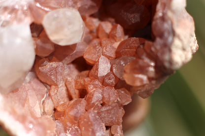 UV Reactive Calcite in Pink Amethyst Geode