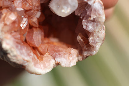 UV Reactive Calcite in Pink Amethyst Geode