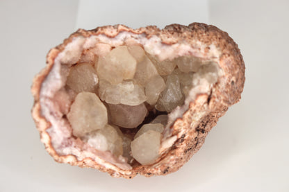 UV Reactive Calcite in Pink Amethyst Geode