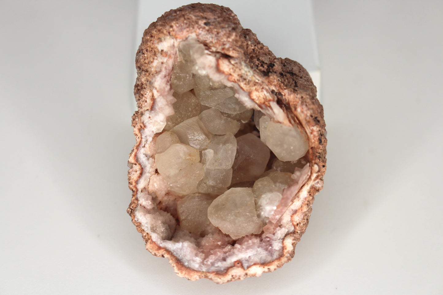 UV Reactive Calcite in Pink Amethyst Geode