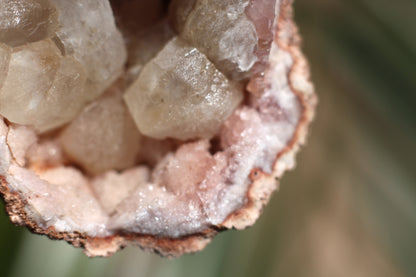 UV Reactive Calcite in Pink Amethyst Geode