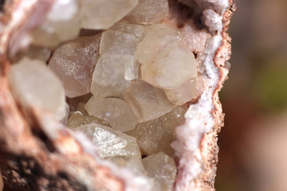 UV Reactive Calcite in Pink Amethyst Geode