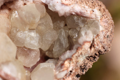 UV Reactive Calcite in Pink Amethyst Geode