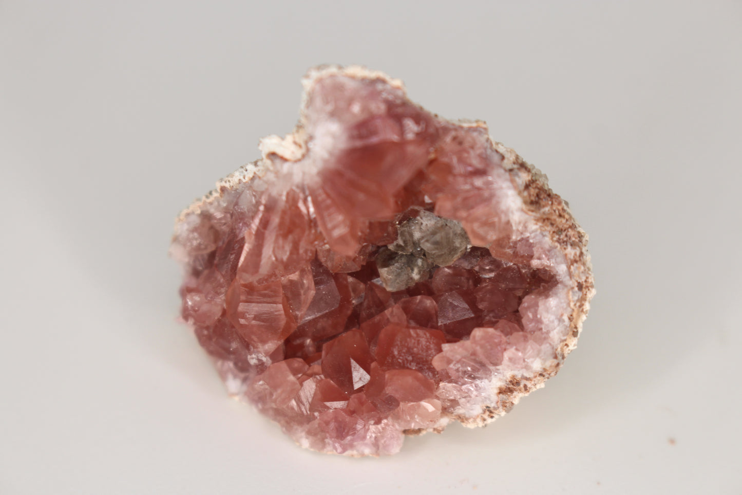 UV Reactive Calcite in Pink Amethyst Geode