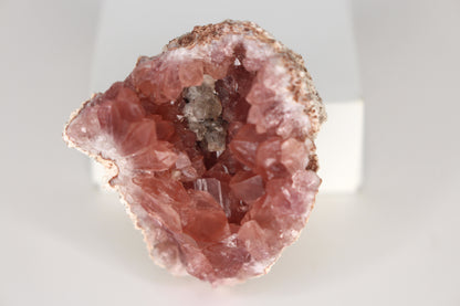 UV Reactive Calcite in Pink Amethyst Geode