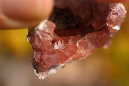 UV Reactive Calcite in Pink Amethyst Geode