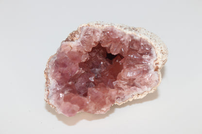 UV Reactive Calcite in Pink Amethyst Geode