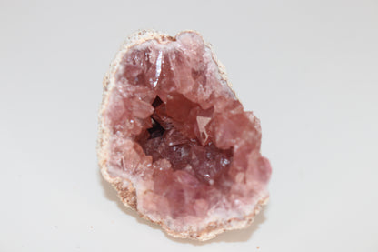 UV Reactive Calcite in Pink Amethyst Geode