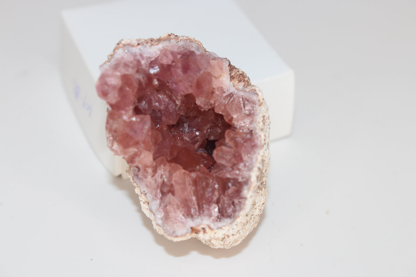 UV Reactive Calcite in Pink Amethyst Geode