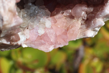 UV Reactive Calcite in Pink Amethyst Geode