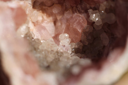 UV Reactive Calcite in Pink Amethyst Geode