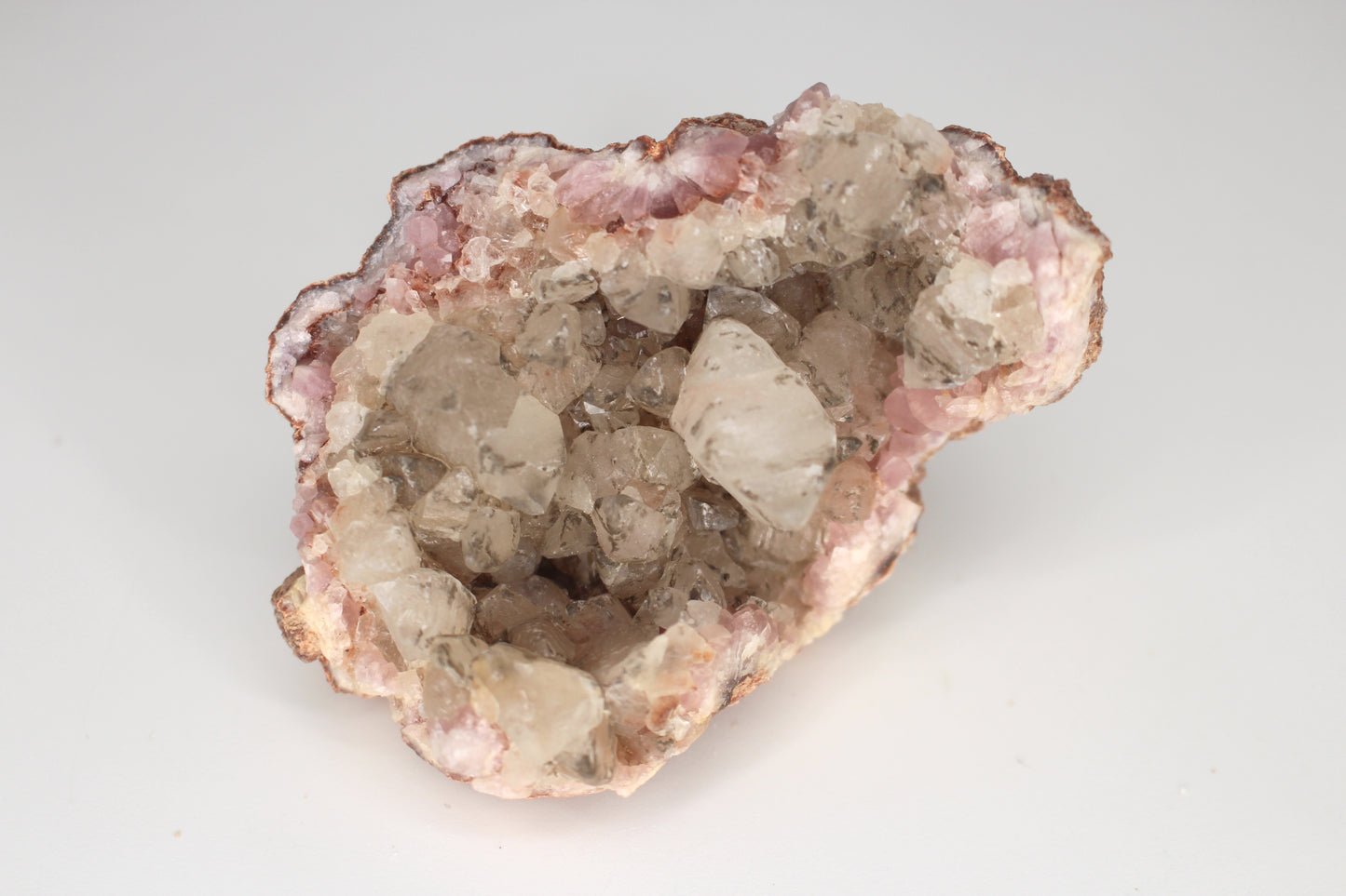 UV Reactive Calcite in Pink Amethyst Geode