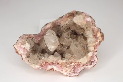 UV Reactive Calcite in Pink Amethyst Geode